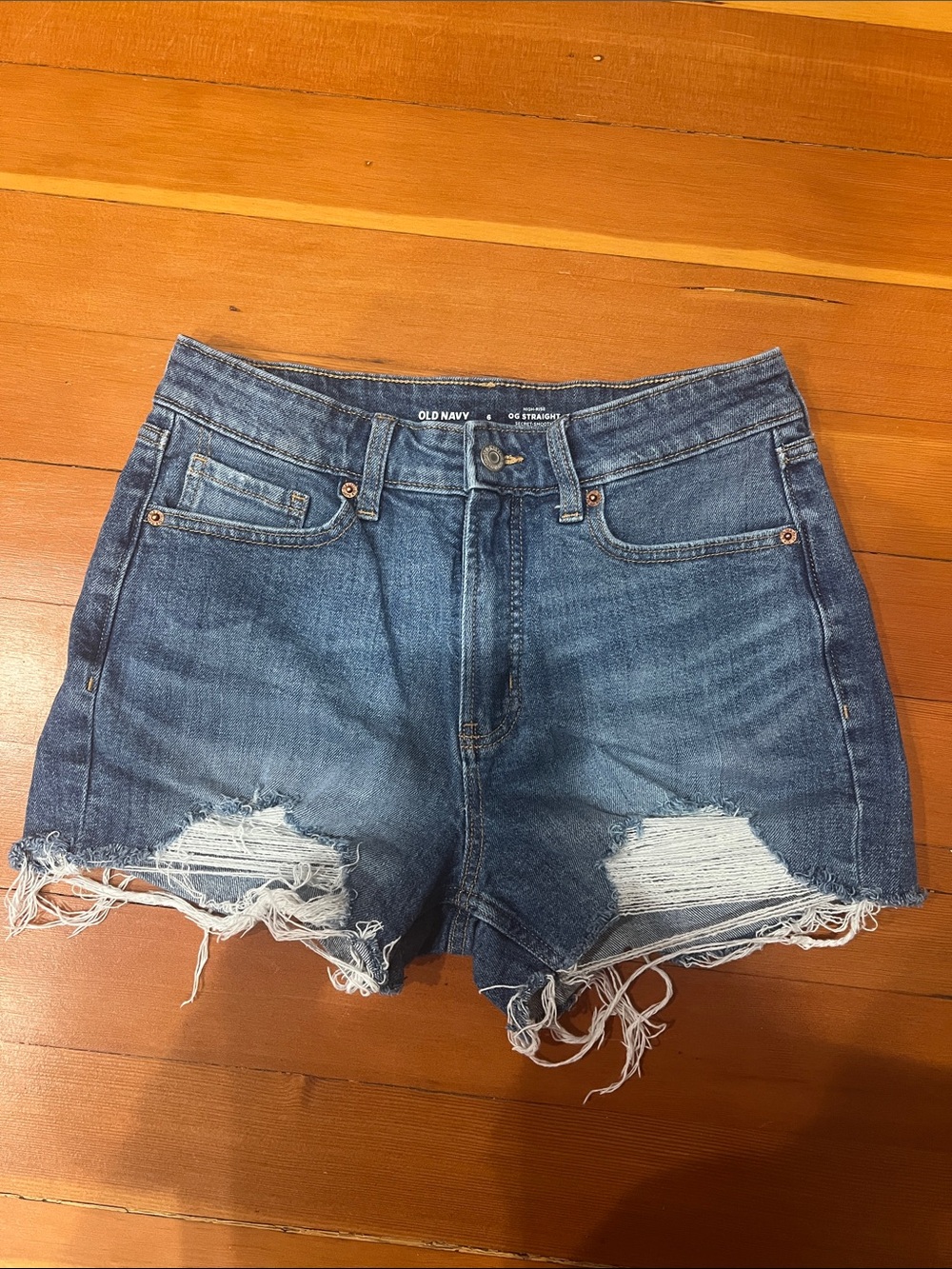 Old Navy Blue Distressed Denim Cutoff Shorts